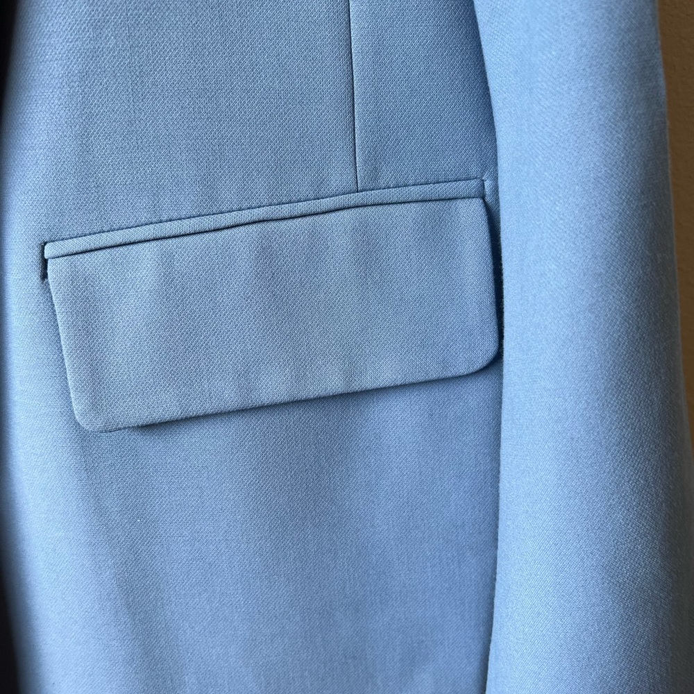 NWT Zara cornflower blue one button midi length jacket size S - Picture 4 of 9